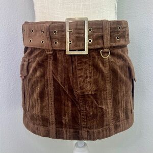 NWT Urban Outfitters Joan Corduroy Belted Mini Skirt